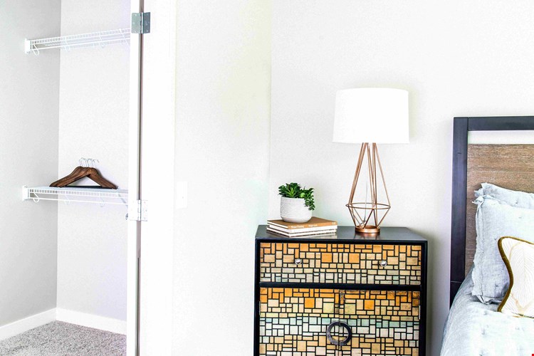 One-Bedroom Apartment Sleeping Area and Closet