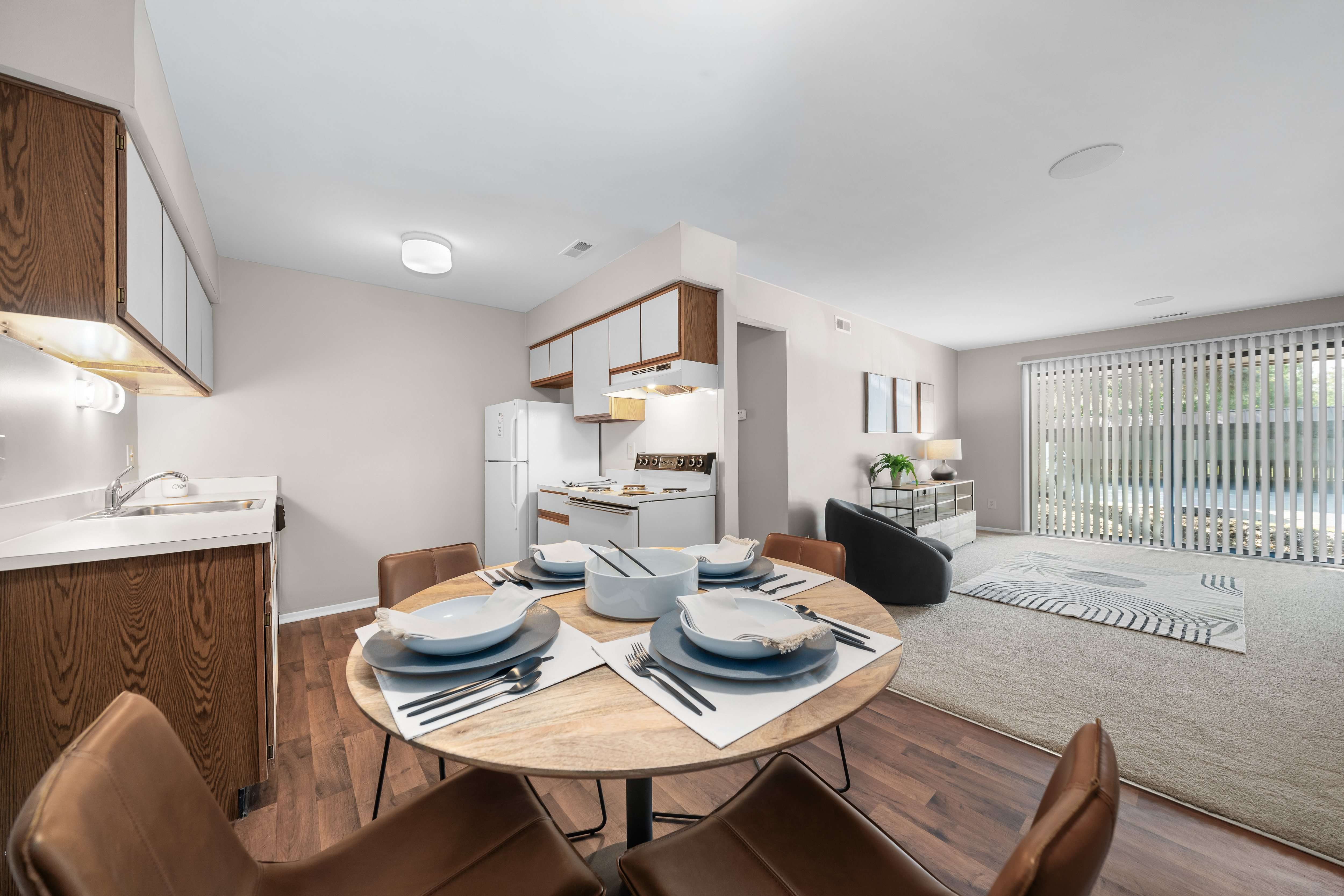 Open concept Living-Dining at Lakeside Village in Clinton Township