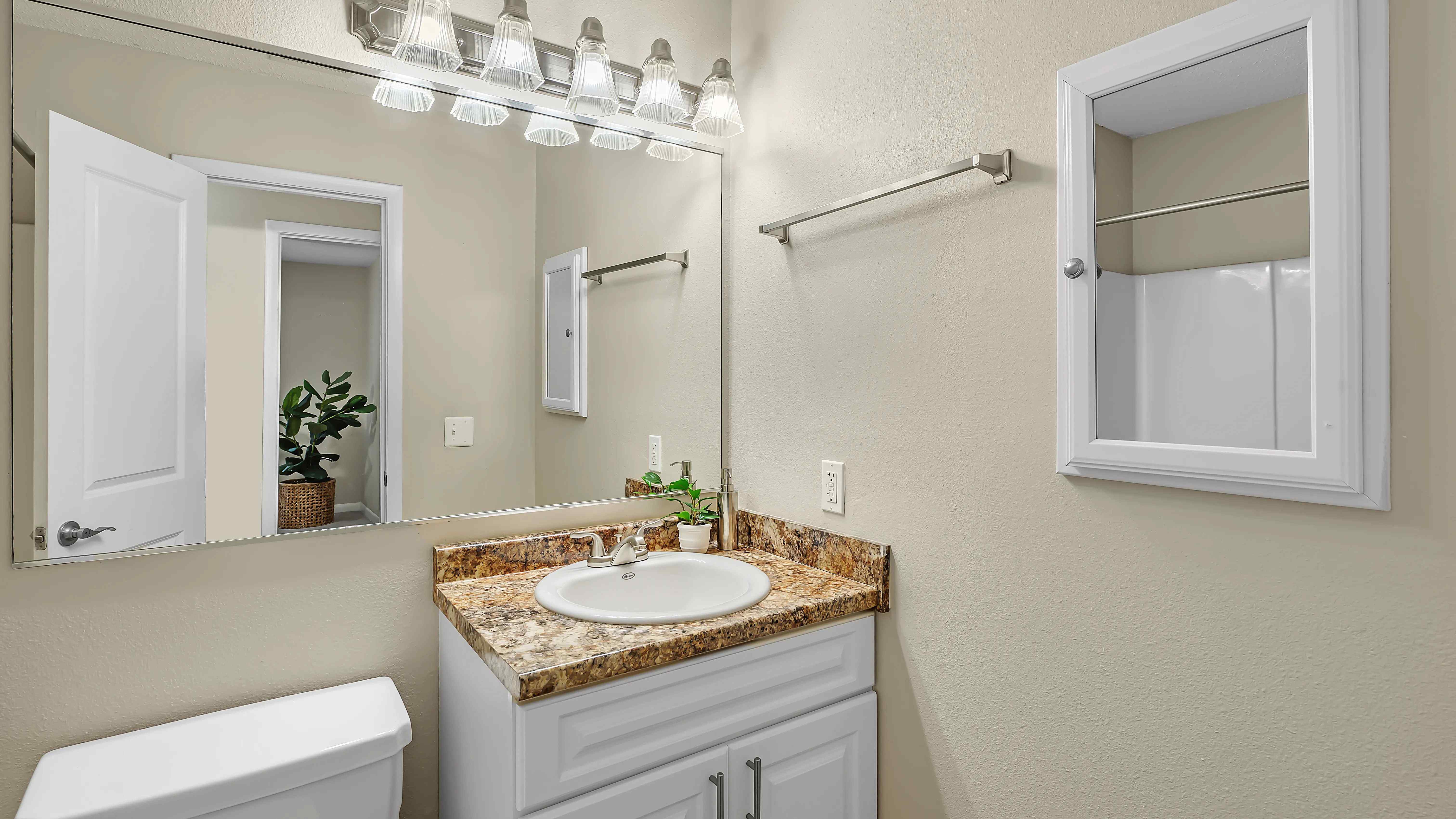 Get ready to savor peaceful morning routines in our luxurious, brightly lit bathrooms. 