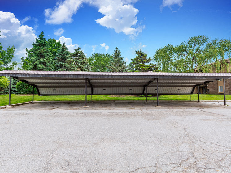Carports Included with Rent at Lakeside Village Apartments, Clinton Township, Michigan