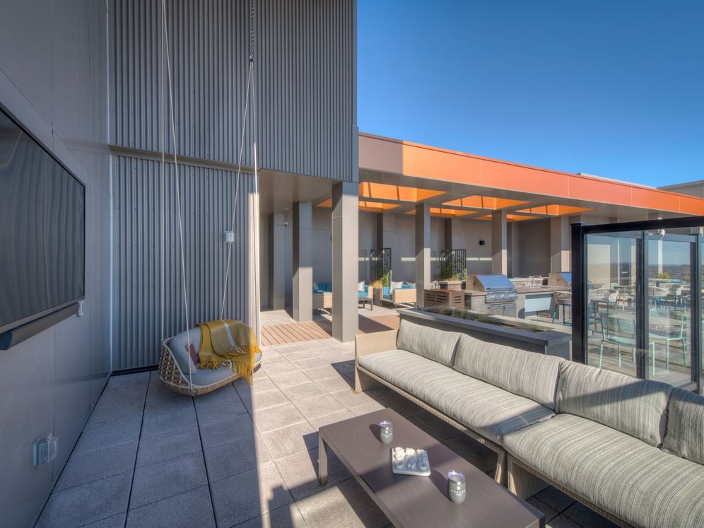 14th Floor Roofdeck with Entertainment Area and Lounge Seating