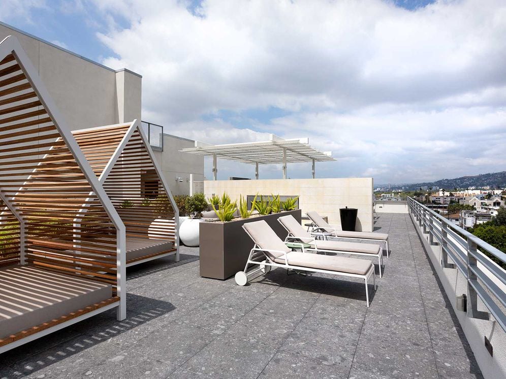 Roofdeck with lounge seating and panoramic views