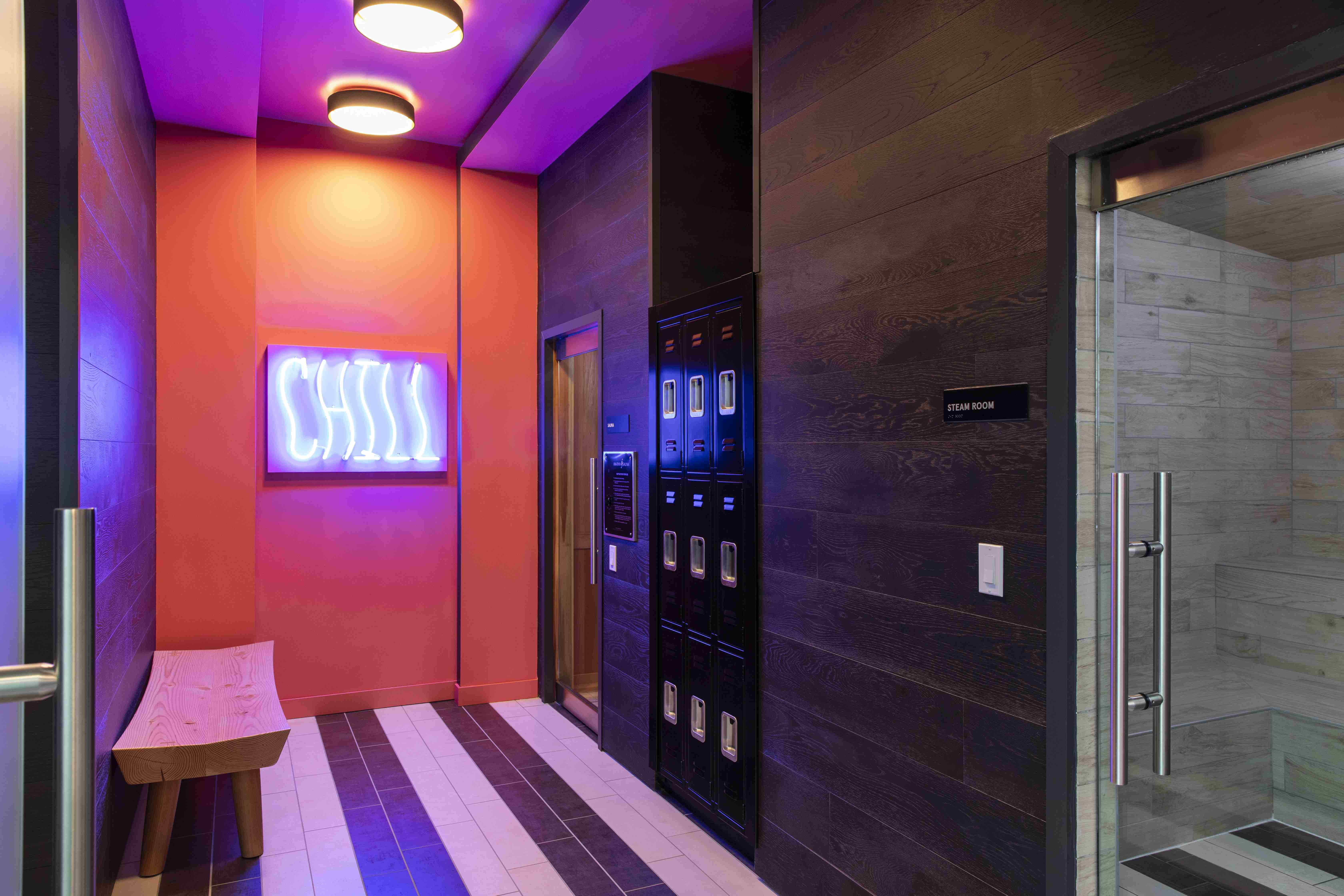 Relax and recharge with a sauna and steam room