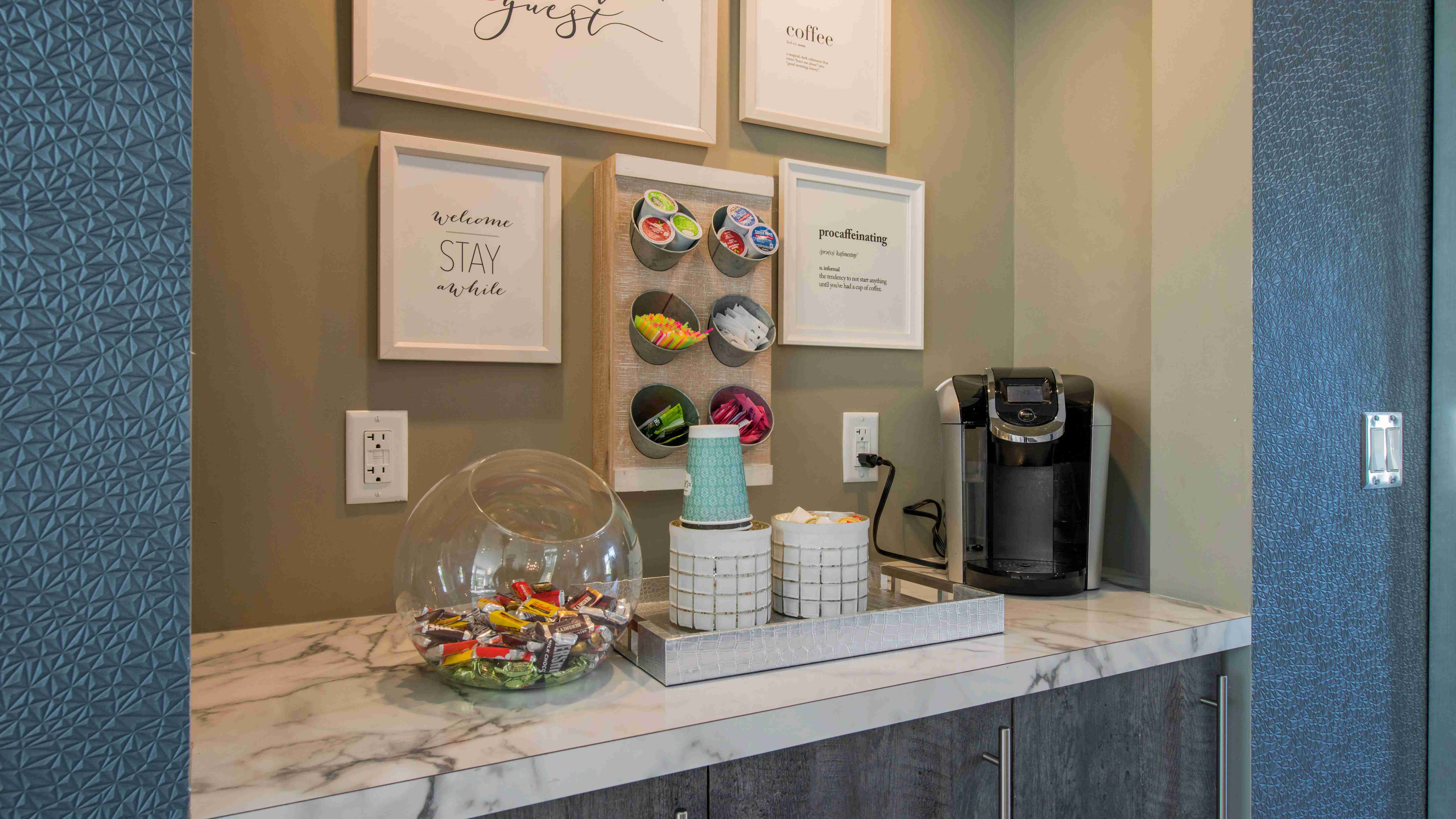 Savor complimentary coffee while our team assists you at our leasing center. Get to know us over a cup and let's discuss your ideal home!