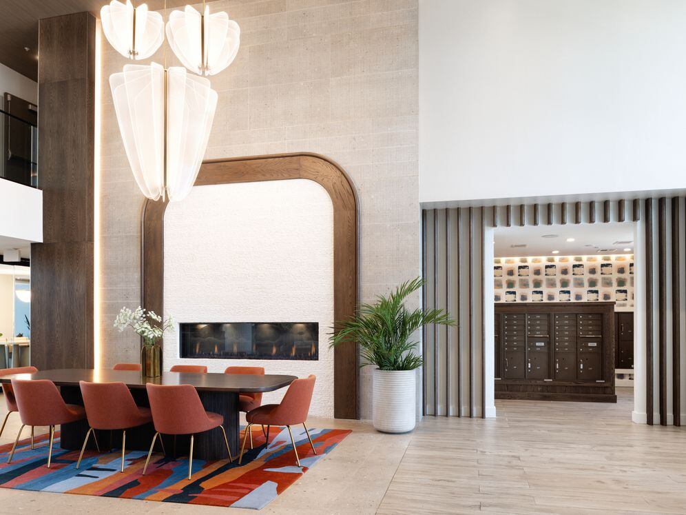 Lobby lounge and mail center