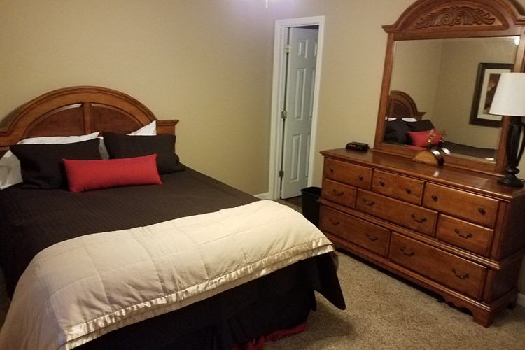 2 large bedrooms  (Shown with Cort furnishings, queen bed)
