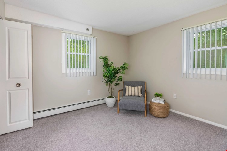 Step into your peaceful retreat with plush carpeting that warms your every step right into your luscious bed.