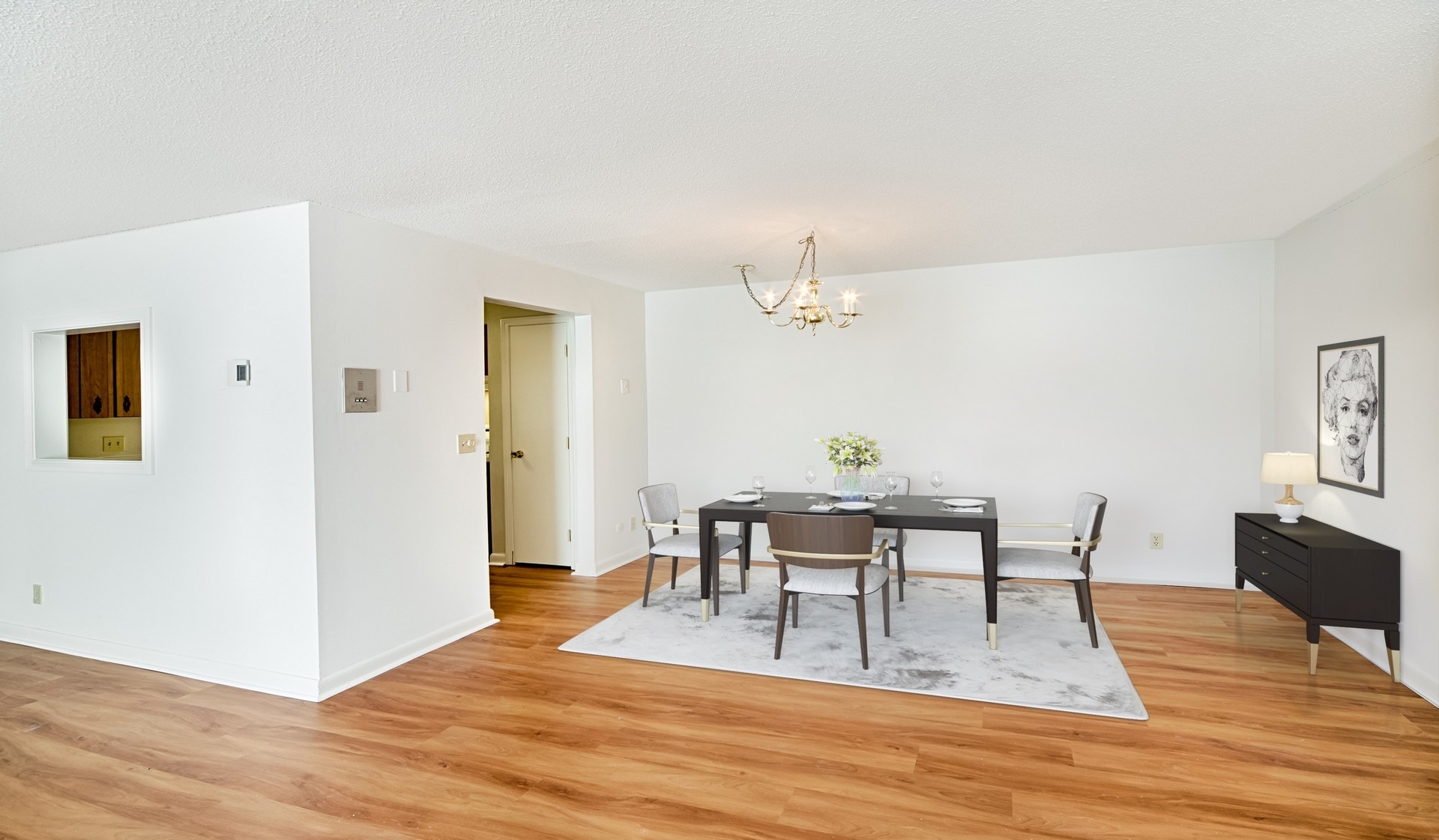Separate dining areas off of the kitchen