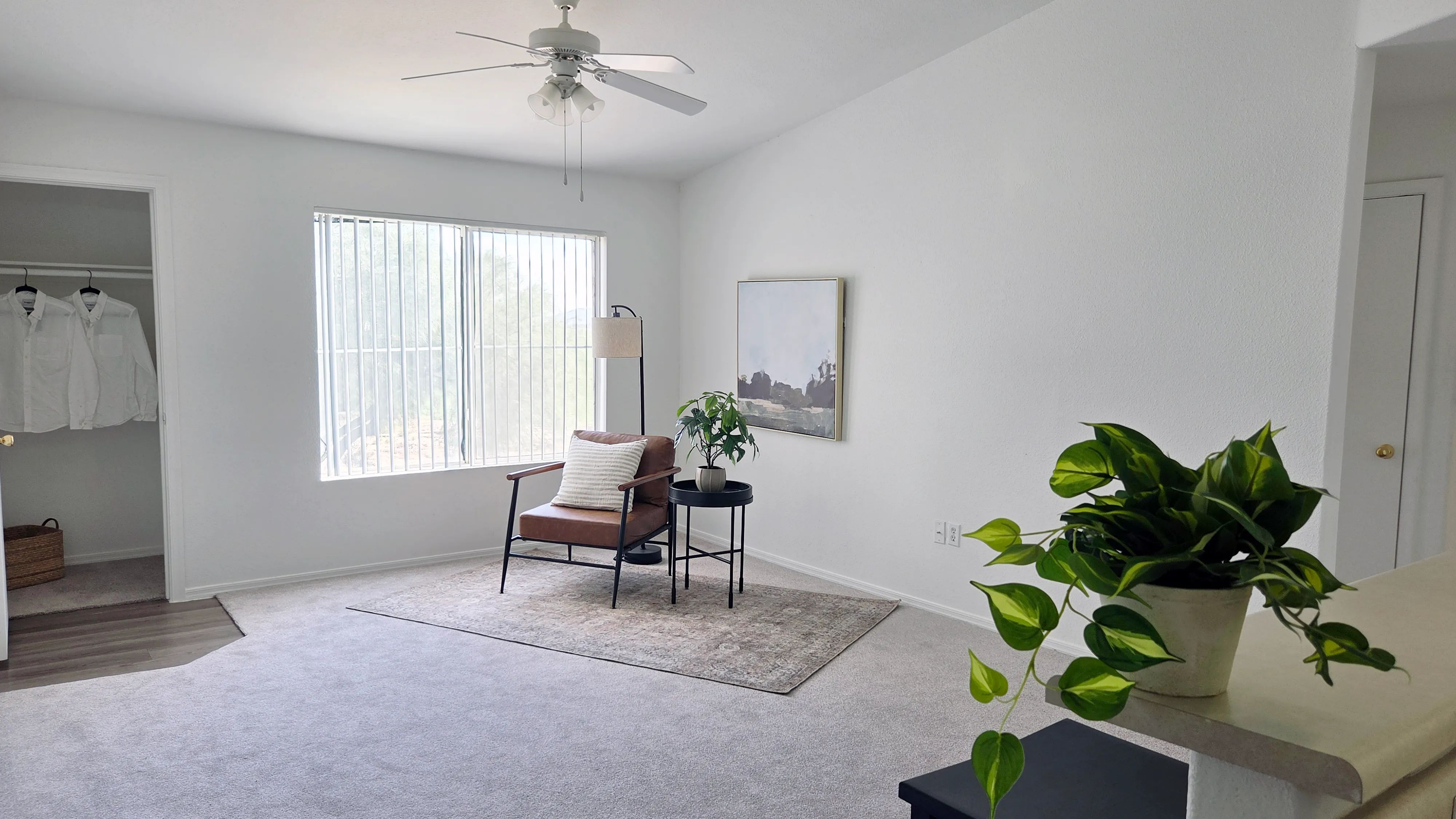 Enjoy a bright, open living room filled with natural light. Neutral finishes and a spacious layout create the perfect setting for relaxing, entertaining, or making yourself feel at home.