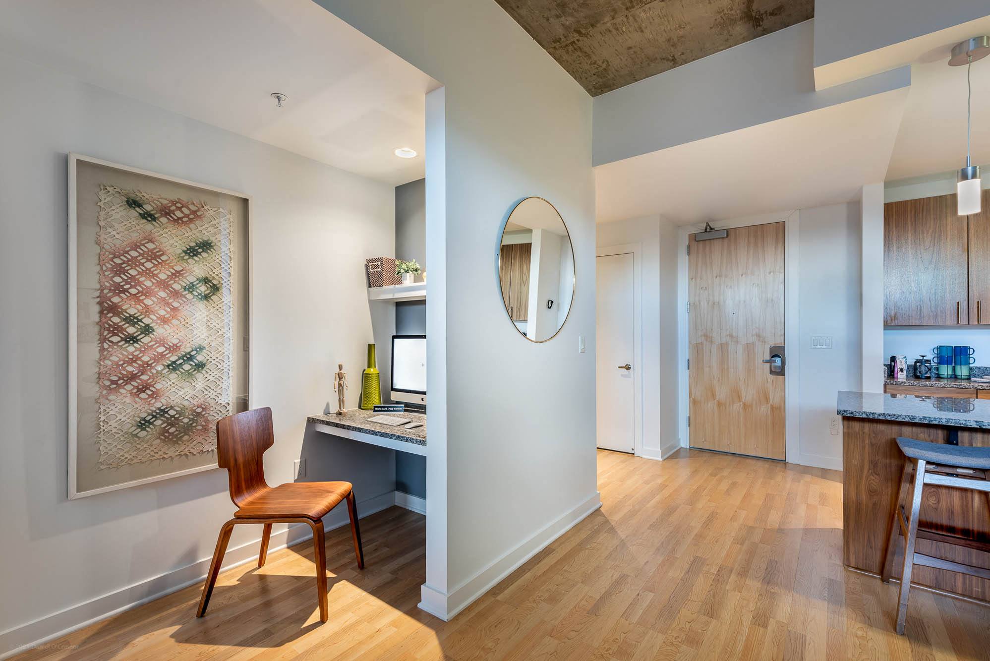 Built-In Desks with Granite Tops
