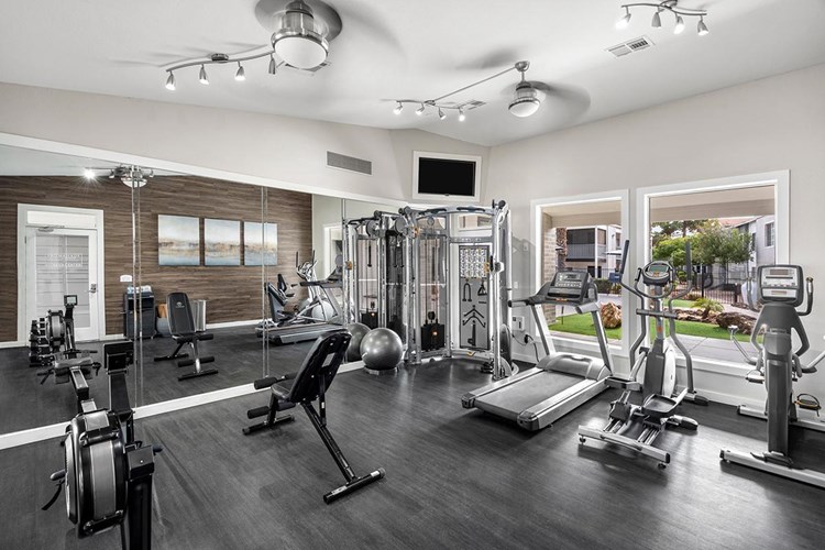 Get in your workout any time of day at our 24-hour fitness center.