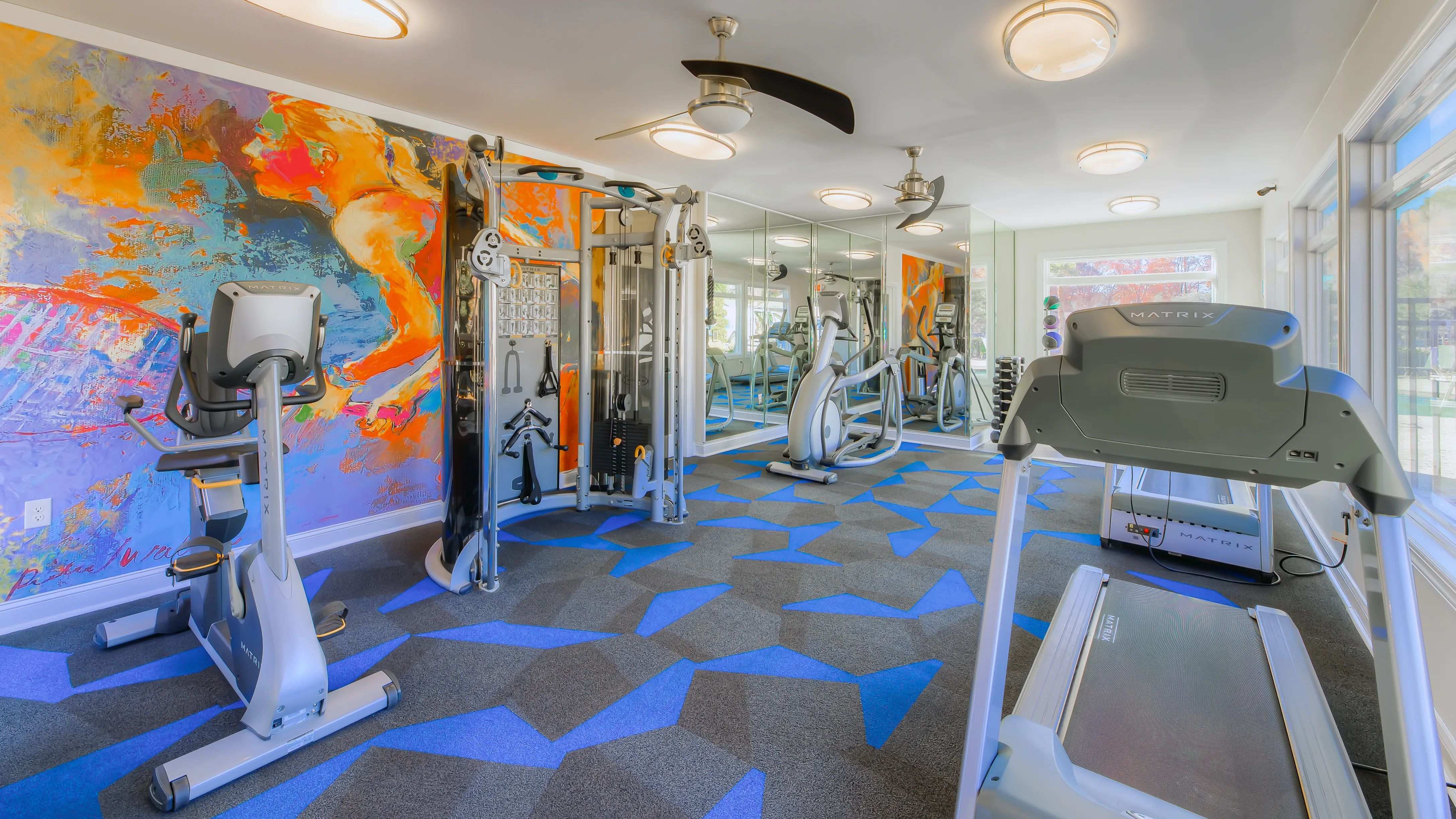 Our 24/7 fitness center offers state-of-the-art equipment for your ultimate workout. 