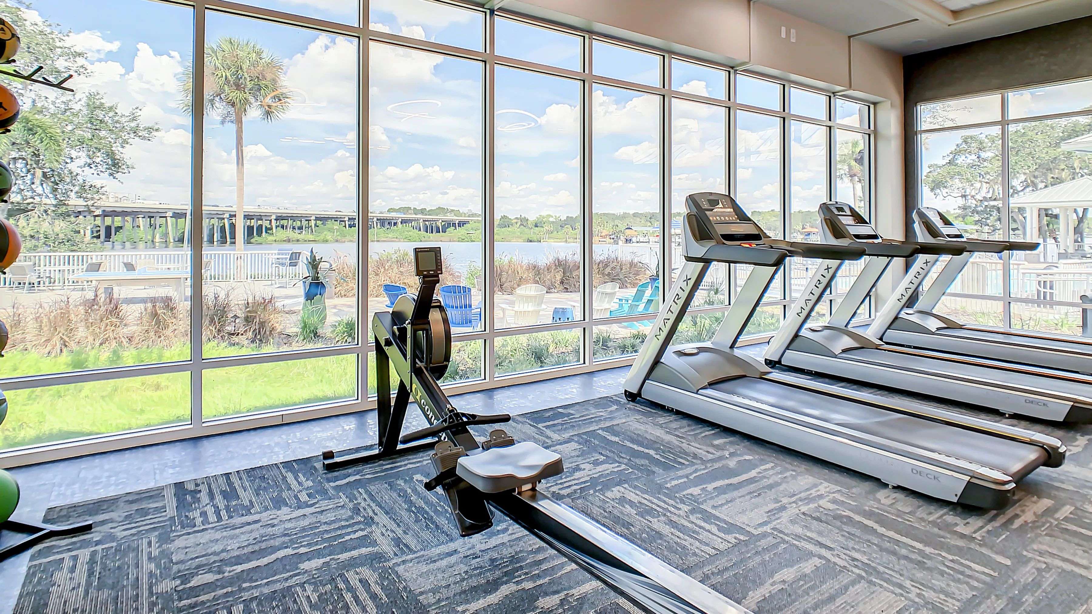 Feel energized by the rhythmic flow of water while you burn calories, making exercise an immersive, refreshing experience with the enchanting views at our riverside gym. 