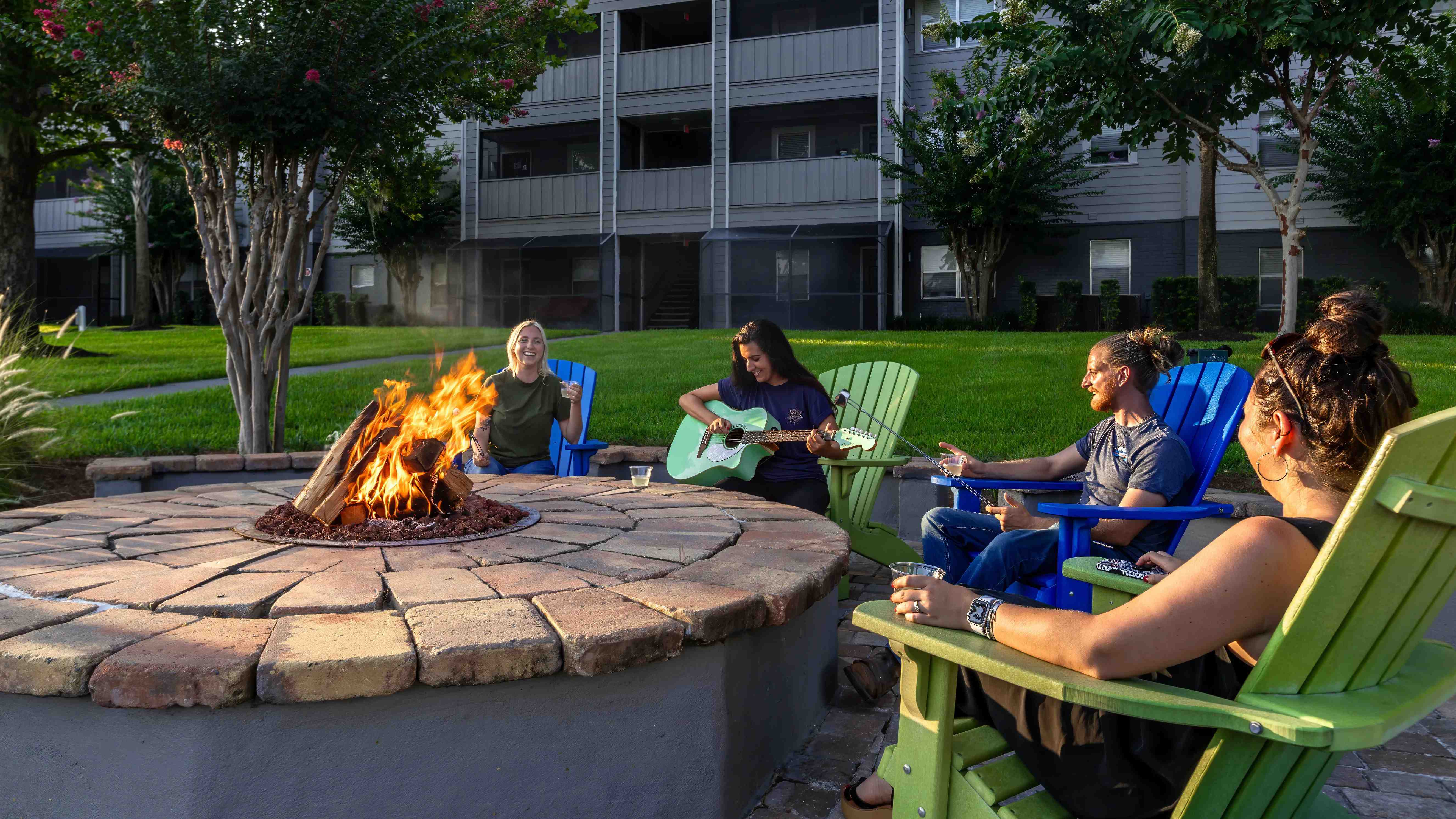 Warm up by the community fire pit and create cherished memories with friends and neighbors.