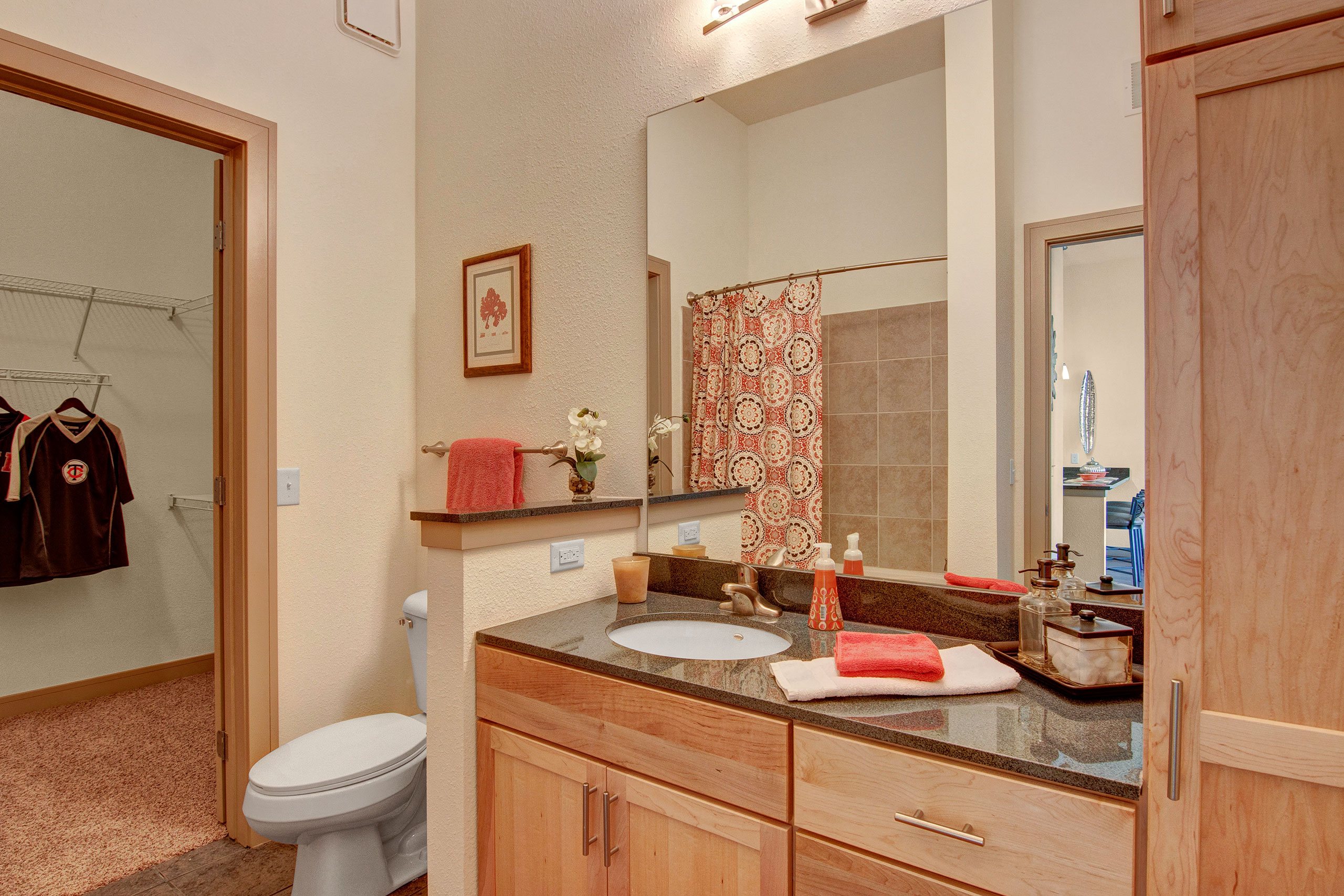 Residence At The COR Bathroom with Walk in Closet