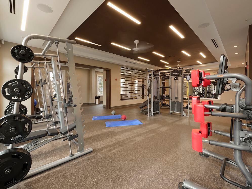 Fitness center with strength equipment