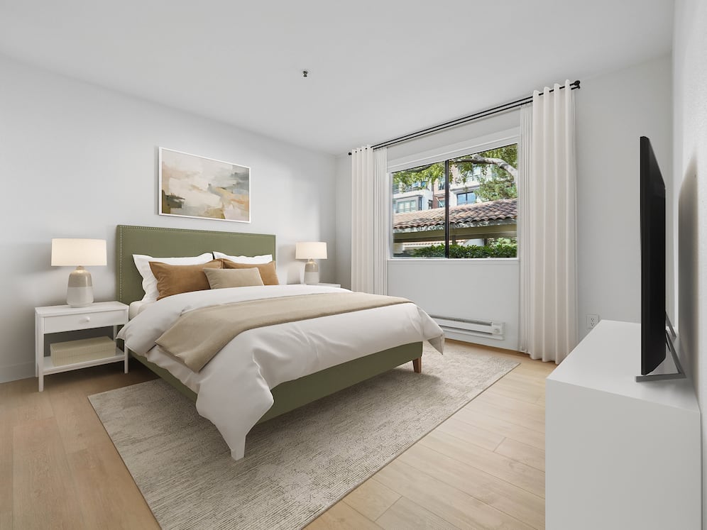 Renovated Package I bedroom with hard surface flooring