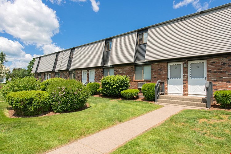 Private entryway for townhome apartments.