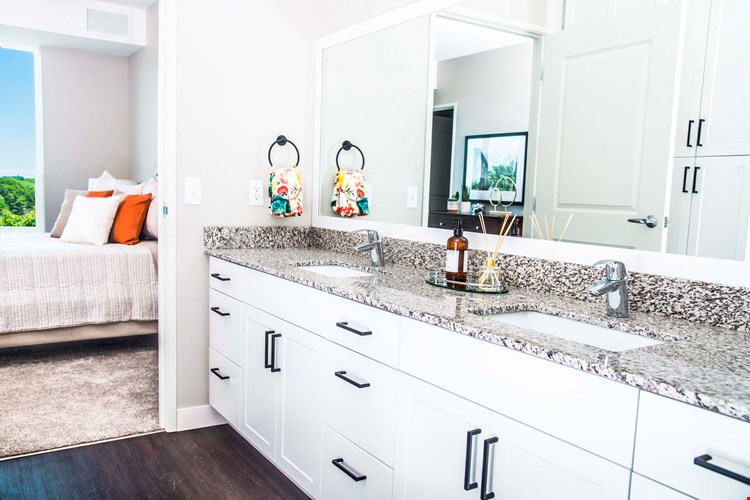 Two-Bedroom Apartment Bathroom and Sleeping Area