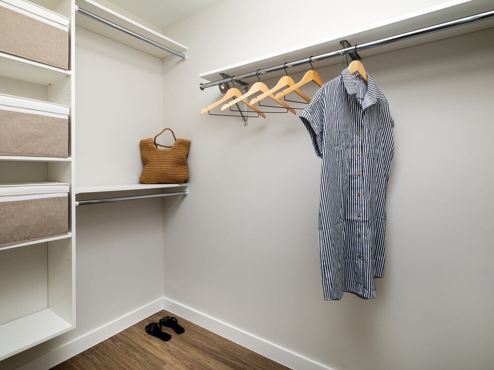 Walk-in closet with built-in shelving