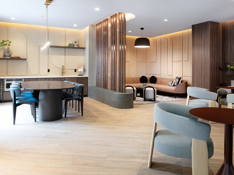 New West Phase - Rentable clubroom with entertaining kitchenette and multiple lounge seatings areas