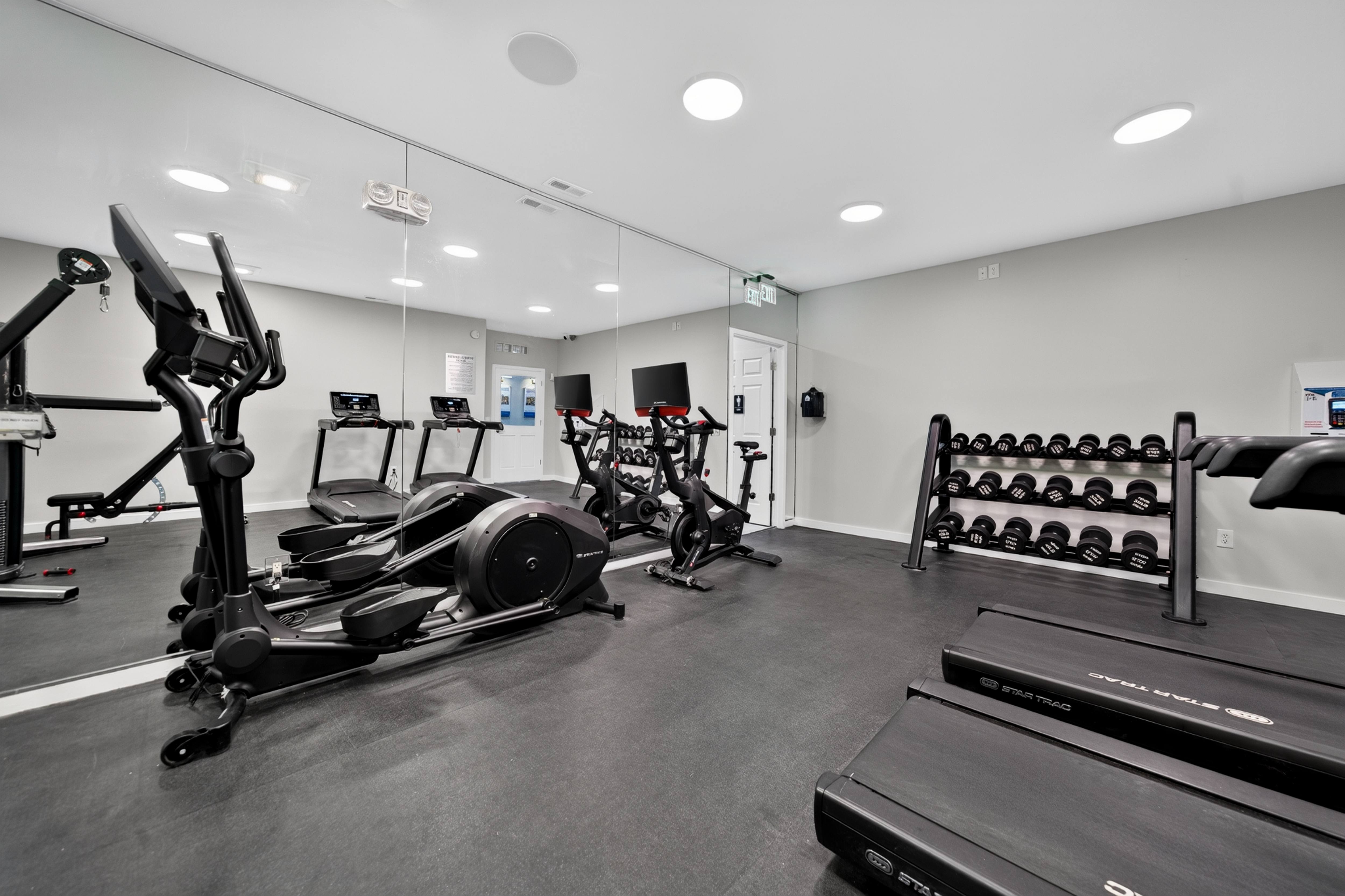 State-of-the-art 24-hour fitness and wellness center at Franklin River Apartments in Southfield, MI.