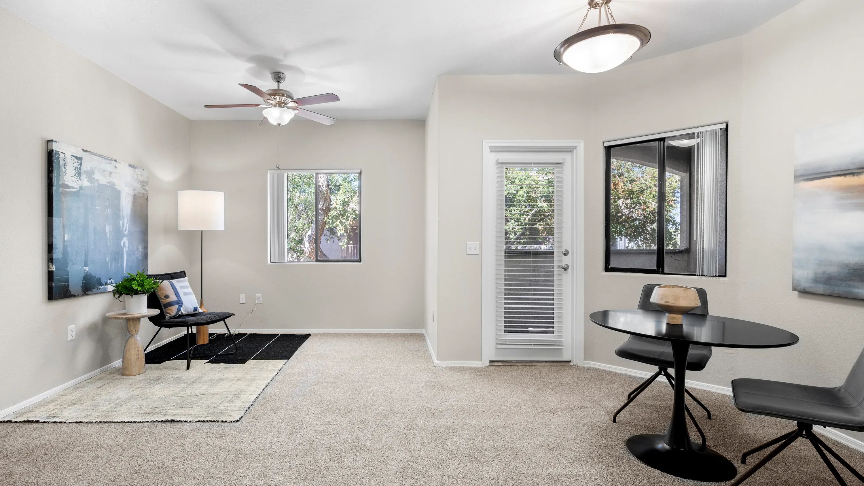 Find comfort in the spacious living room, bathed in natural light.