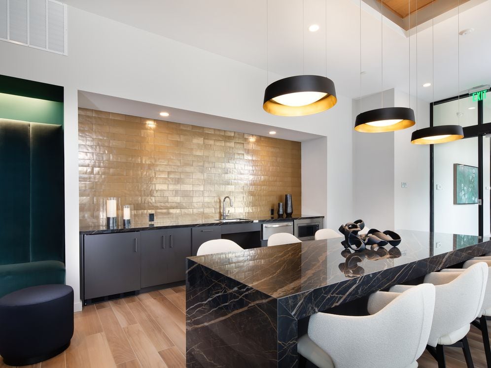 Resident lounge with entertaining kitchen