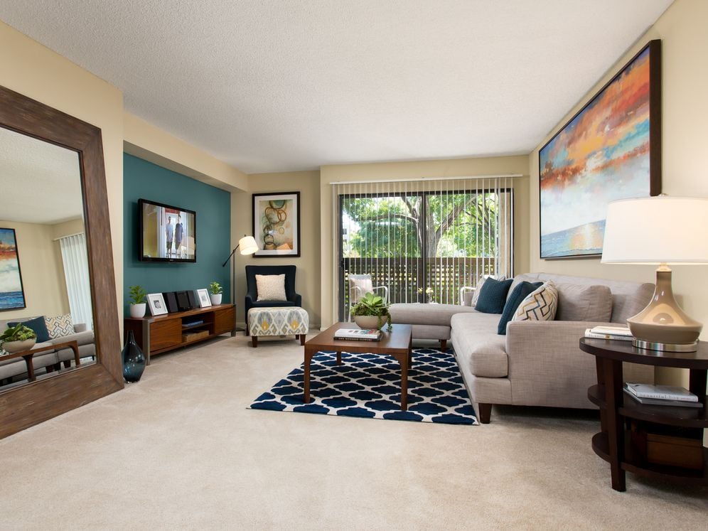 Classic living room with carpet