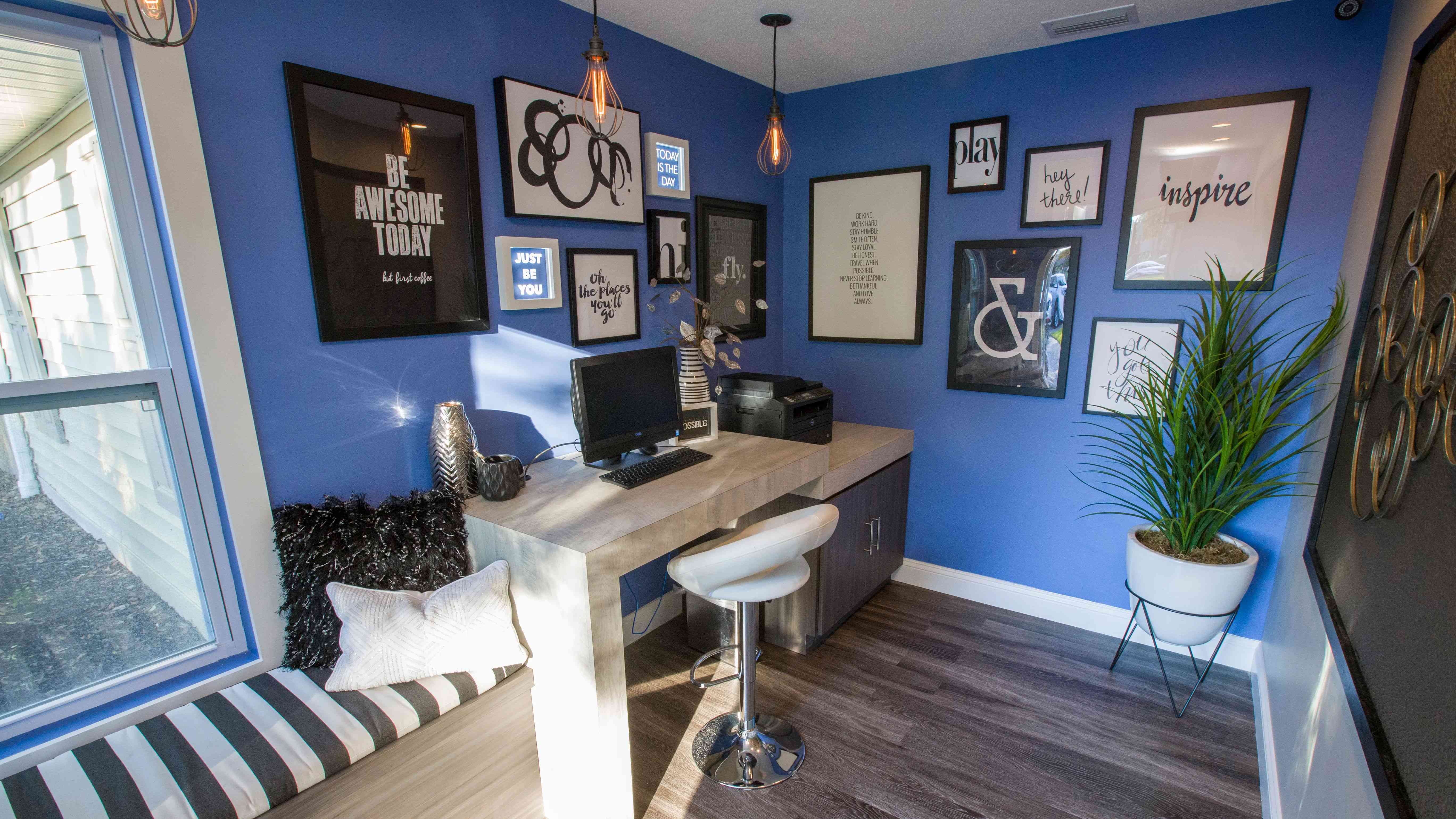 Elevate your productivity with complimentary Wi-Fi and printing in a quiet, comfortable setting.