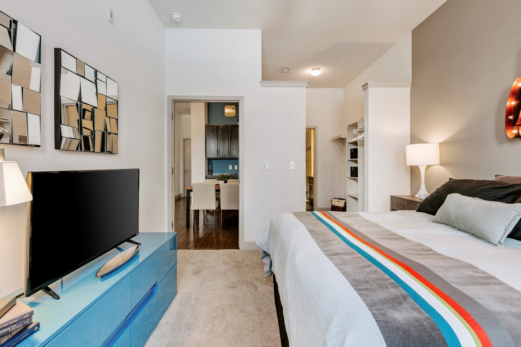 City House Apartments Model Bedroom and Entryway