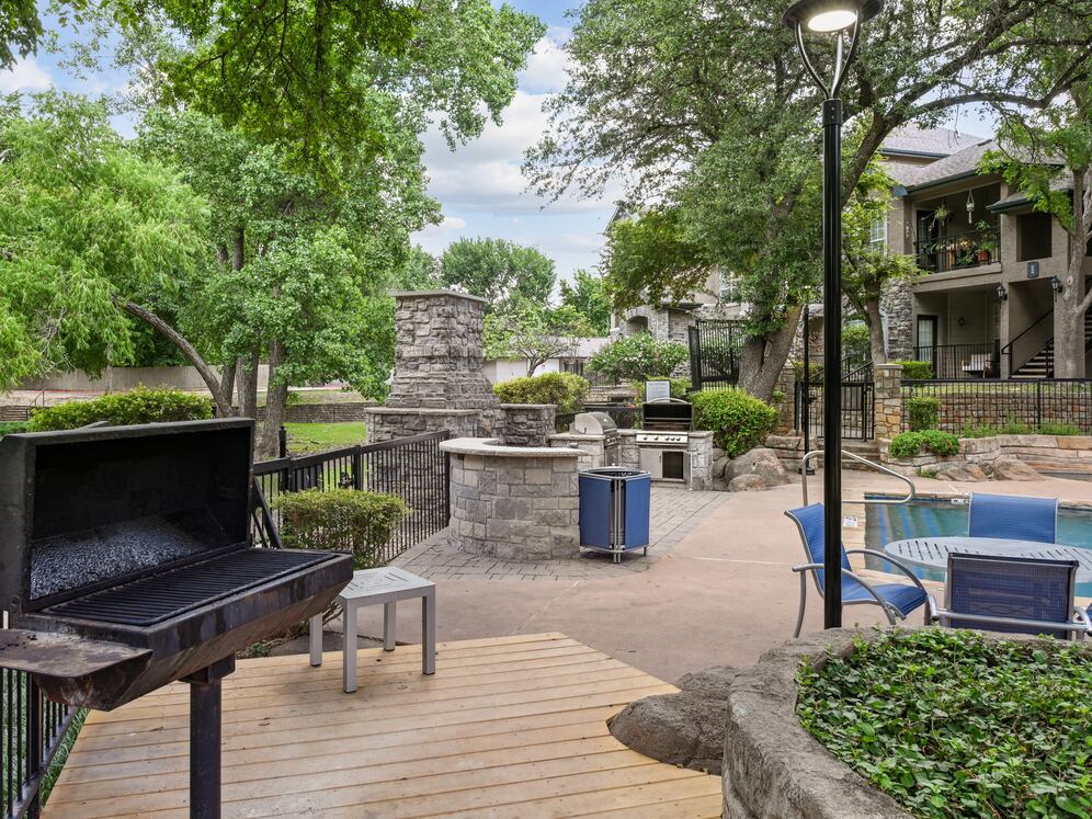 Pool with BBQ grills