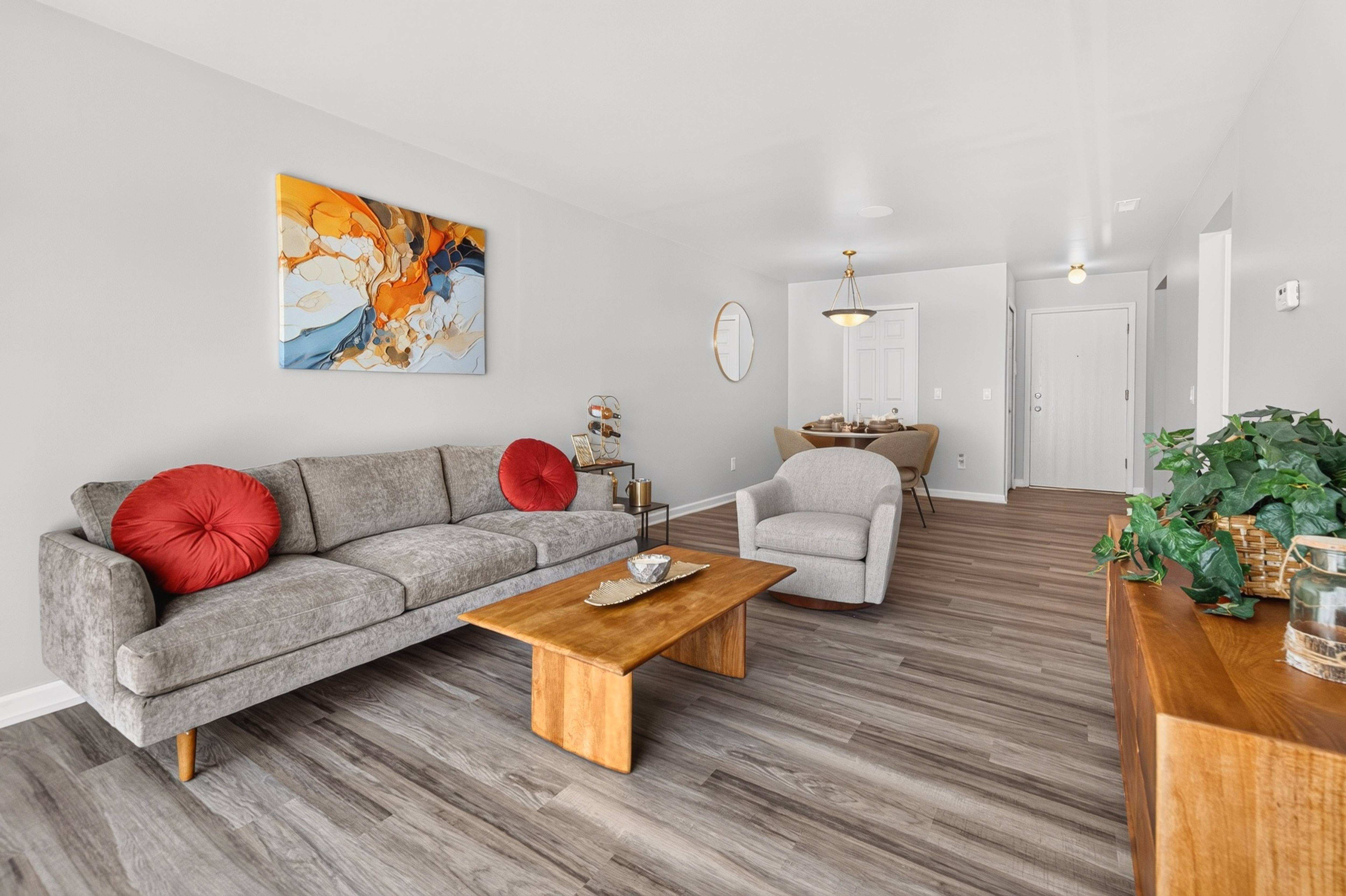 Spacious Living and Dining Room at Lakeside Village Apartments in Clinton Township, MI