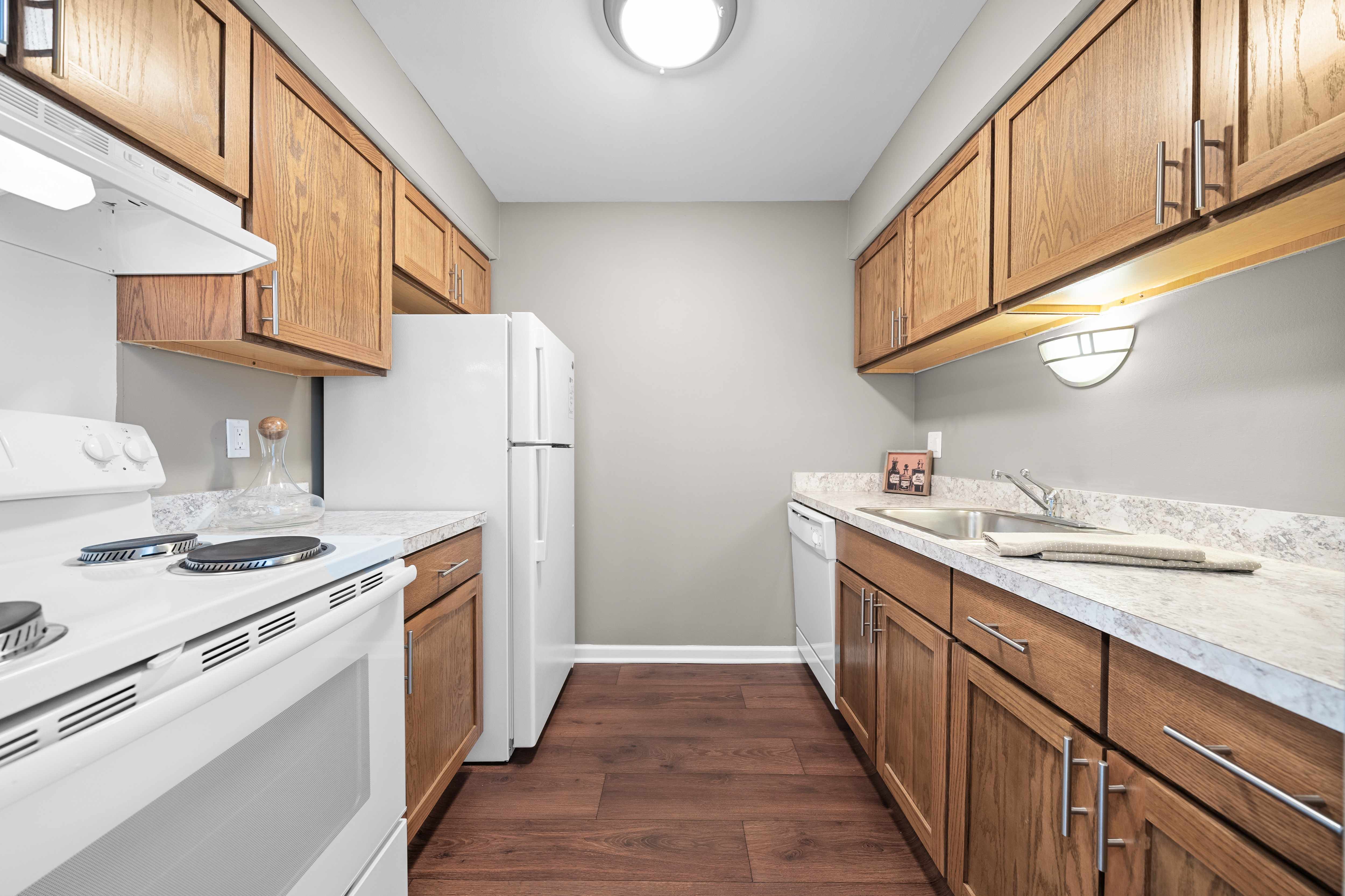 Spacious Kitchen at Lakeside Village Apartments Clinton Township MI