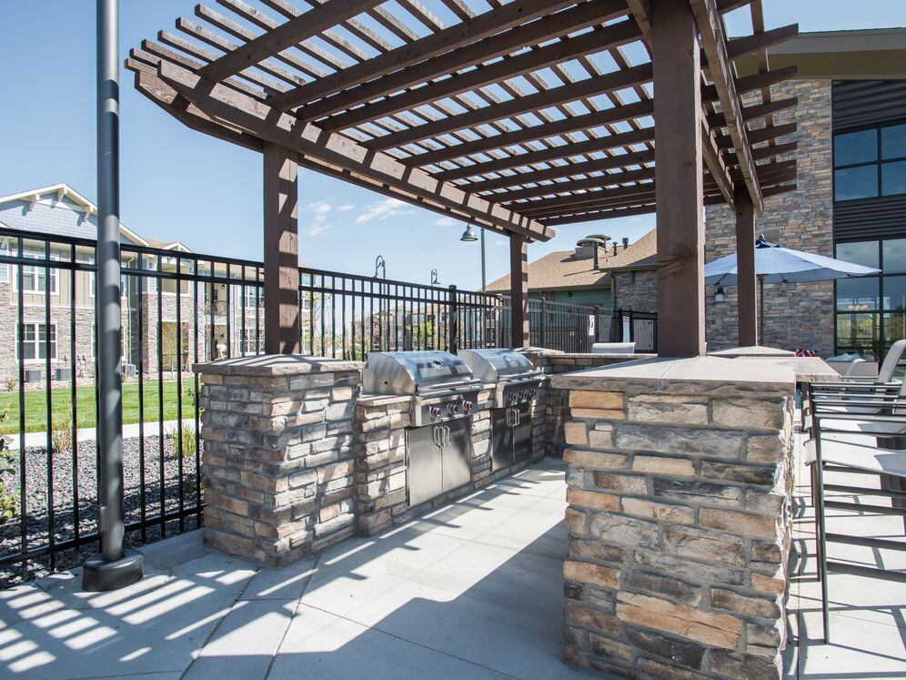 Barbecue grills and dining area