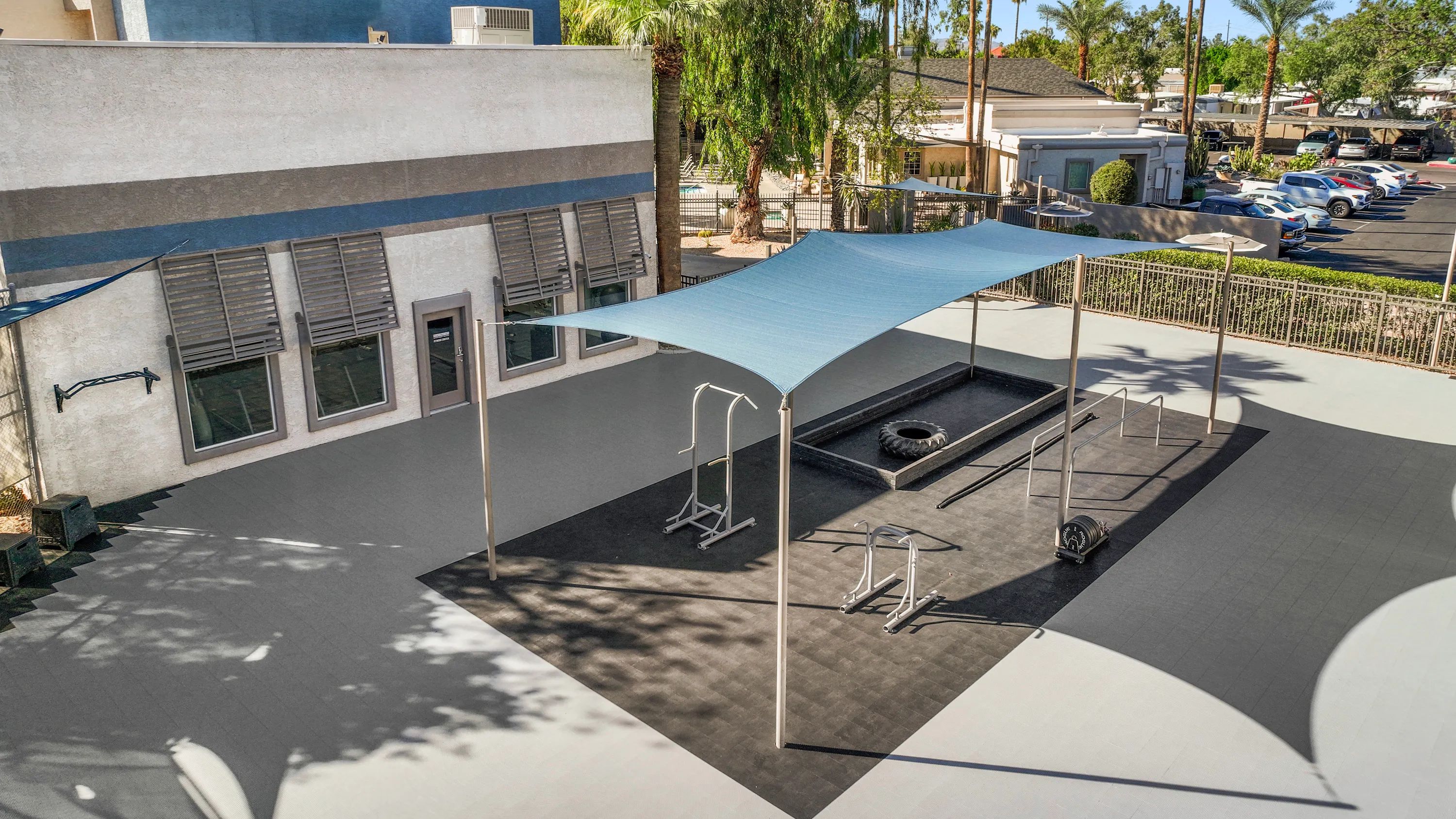 Enjoy the fresh air while working out in our outdoor fit zone. 