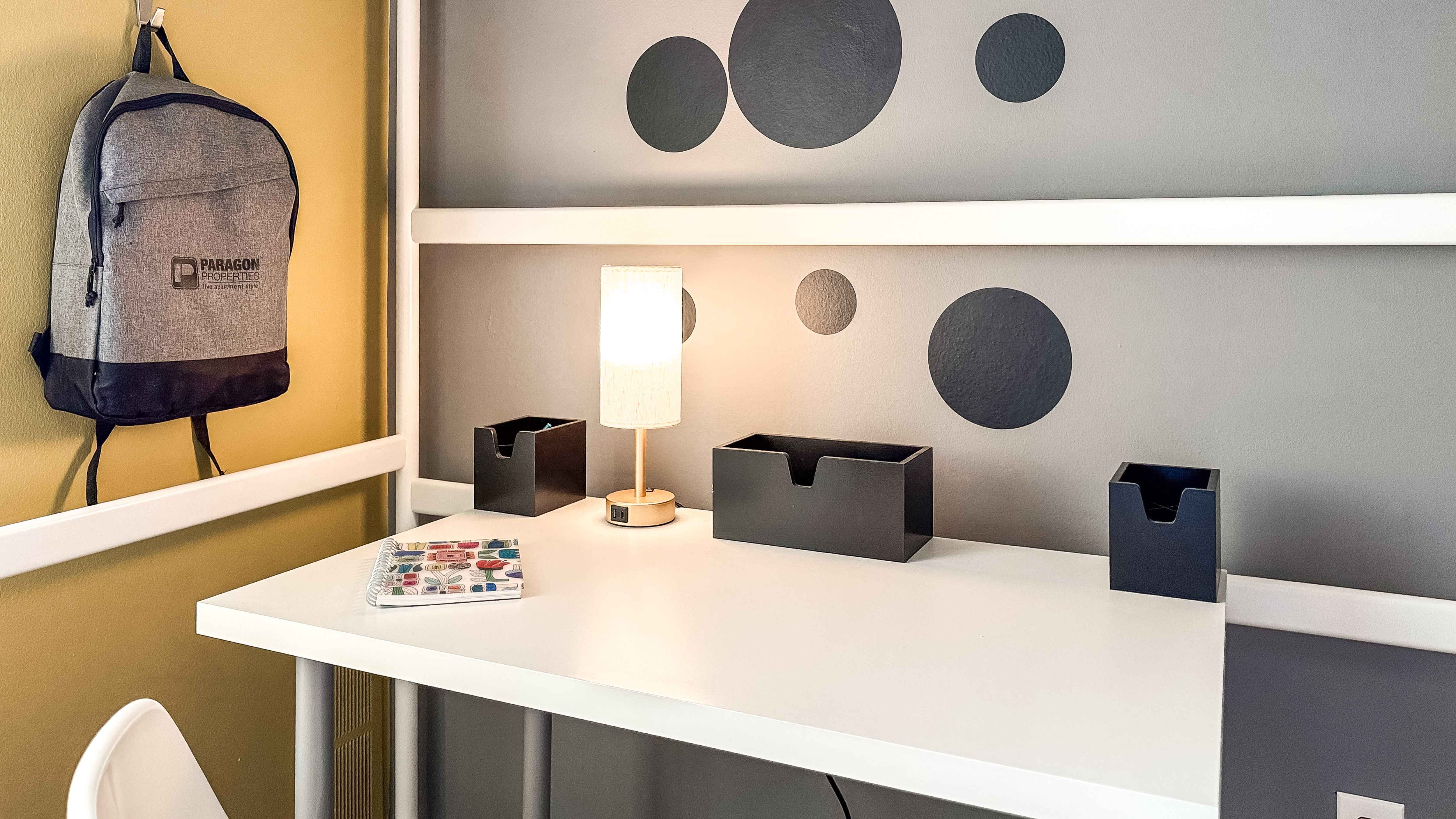 Cozy work from home space at Woodland Villa Apartments in Westland, MI.