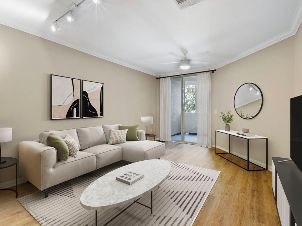 Classic Package II living room with hard surface flooring