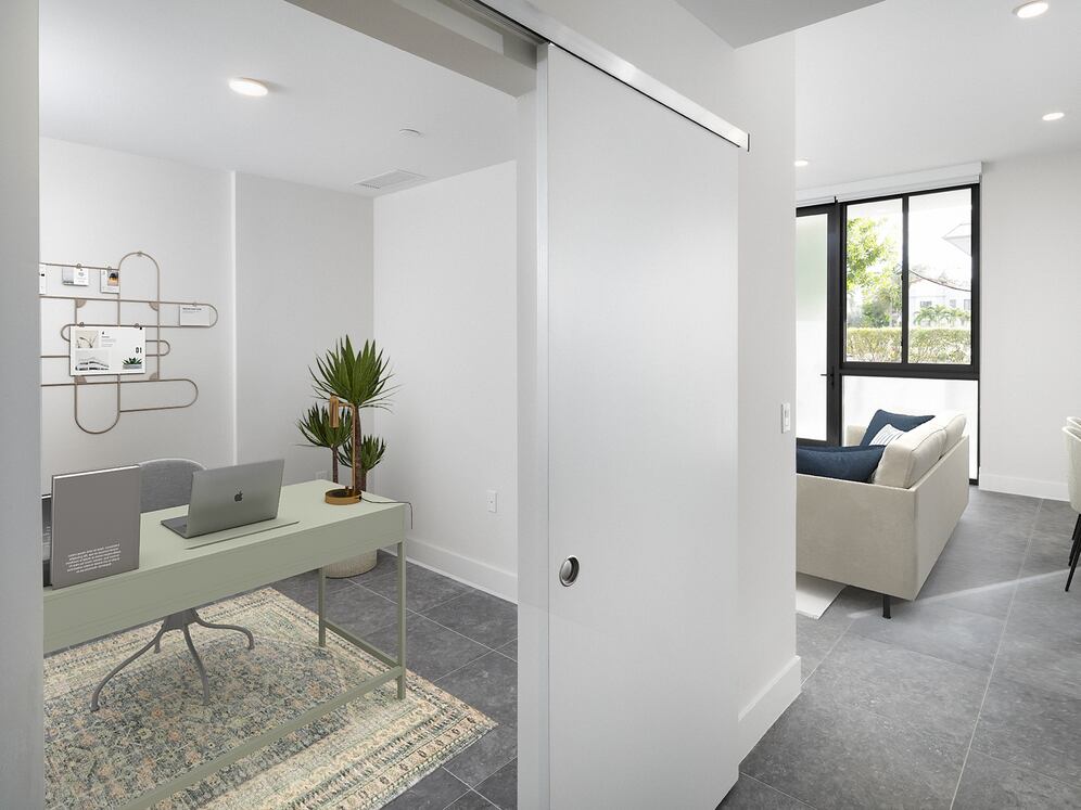 Signature Collection Townhome den with sliding barn door