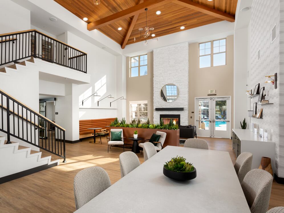 Lobby and Leasing Office with Coworking Spaces