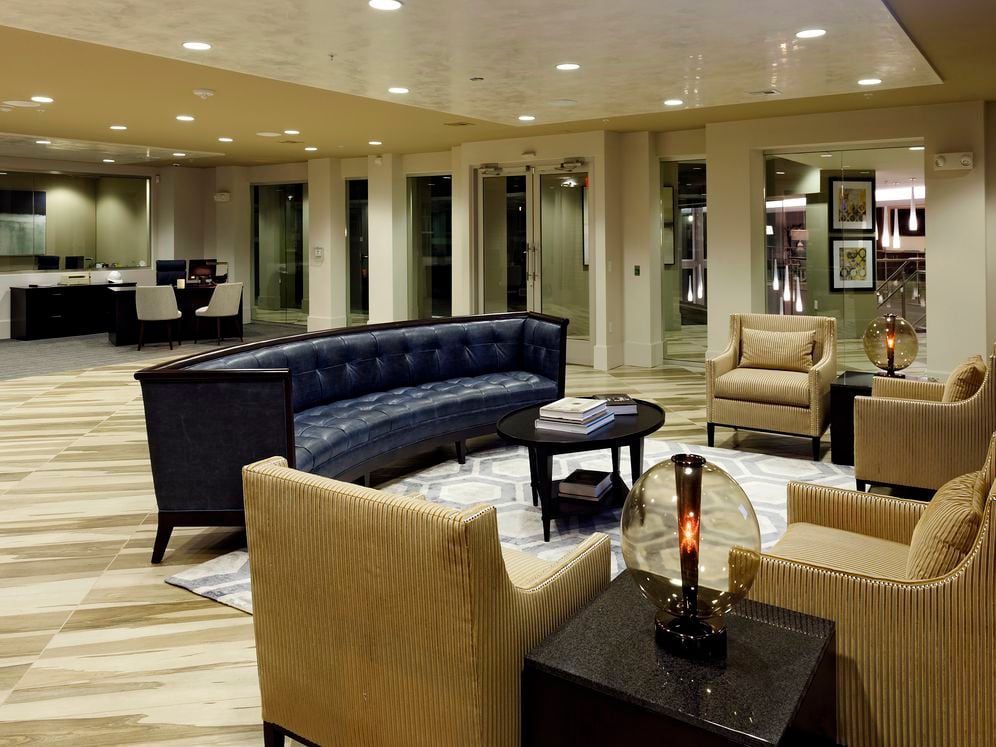 Leasing center and lobby with lounge seating