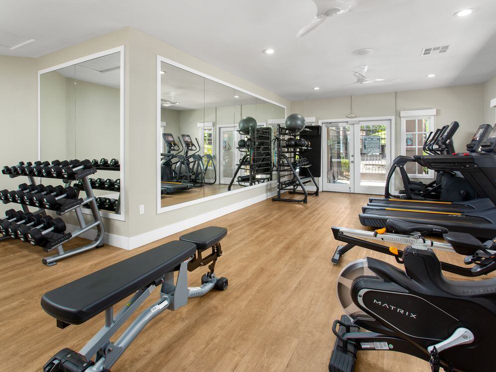 Fitness center with strength and cardio equipment