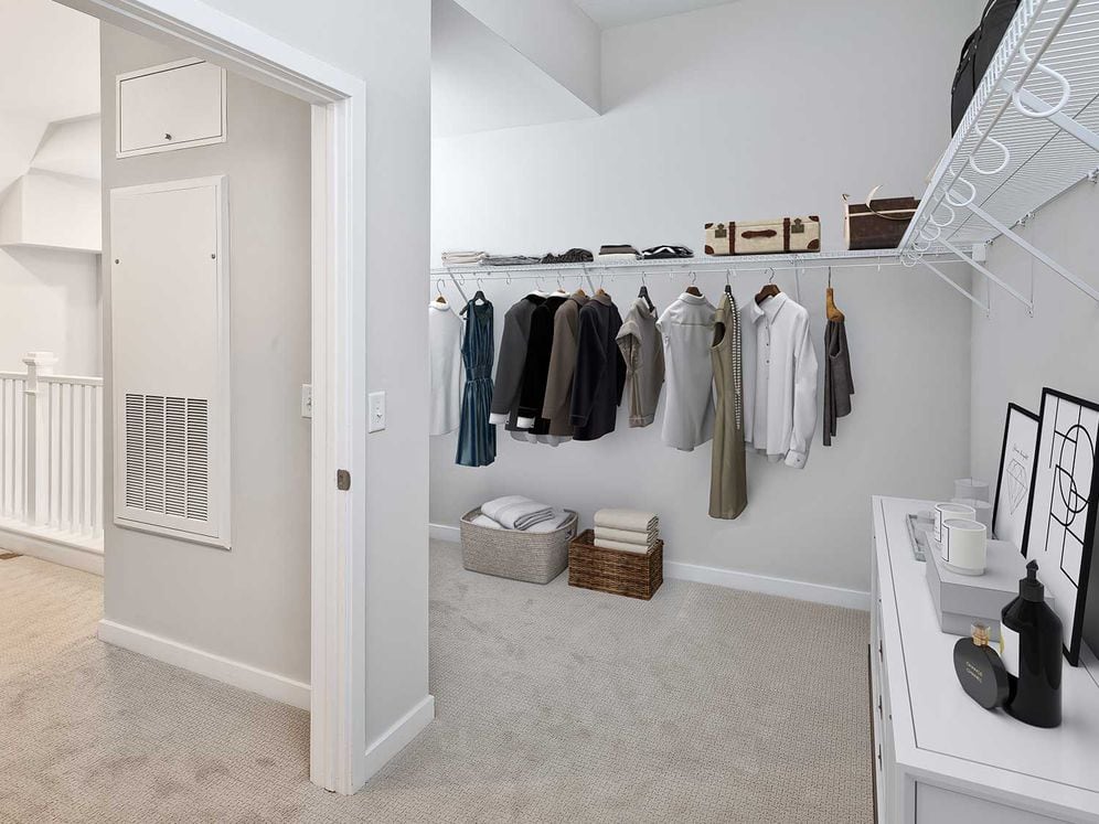 Spacious walk-in closets