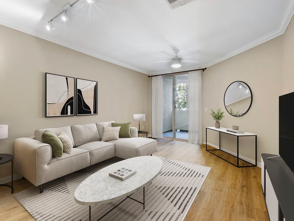 Classic Package II living room with hard surface flooring