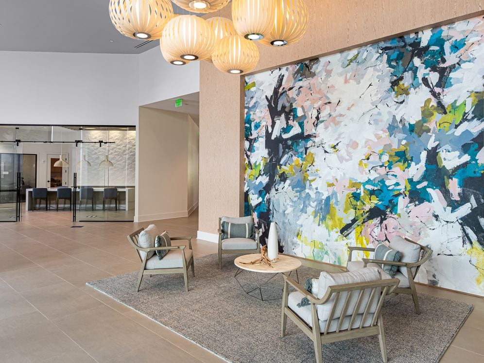 Spacious lobby with common area seating