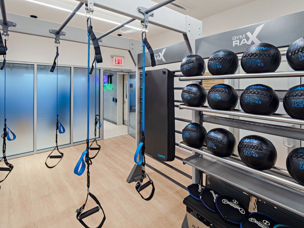 Fitness center with TRX equipment
