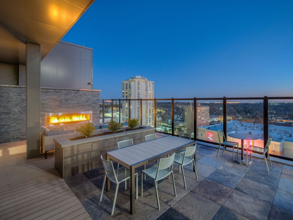 14th Floor Roofdeck with Outdoor Fireplace and Seating