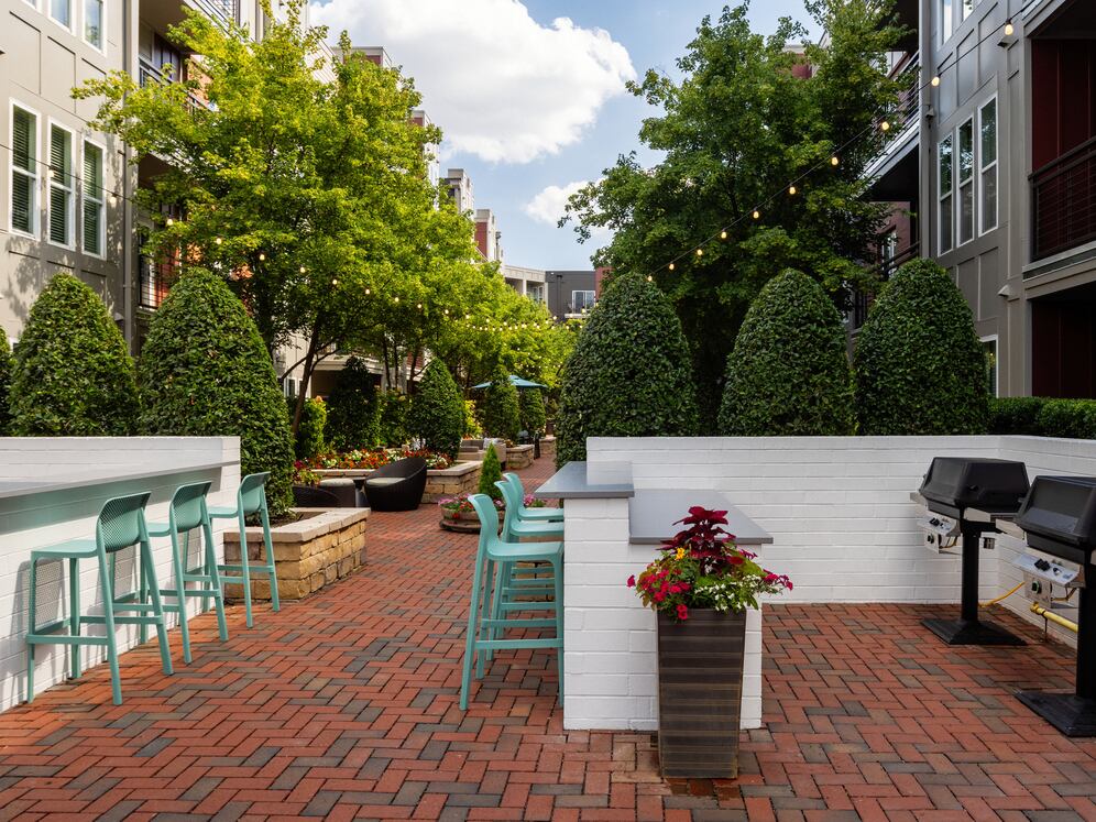 Courtyard with grill area