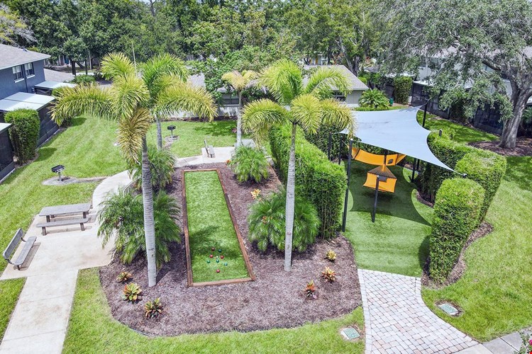 Enjoy a game of bocce ball or relax in our hammock garden in our beautifully landscaped courtyard.