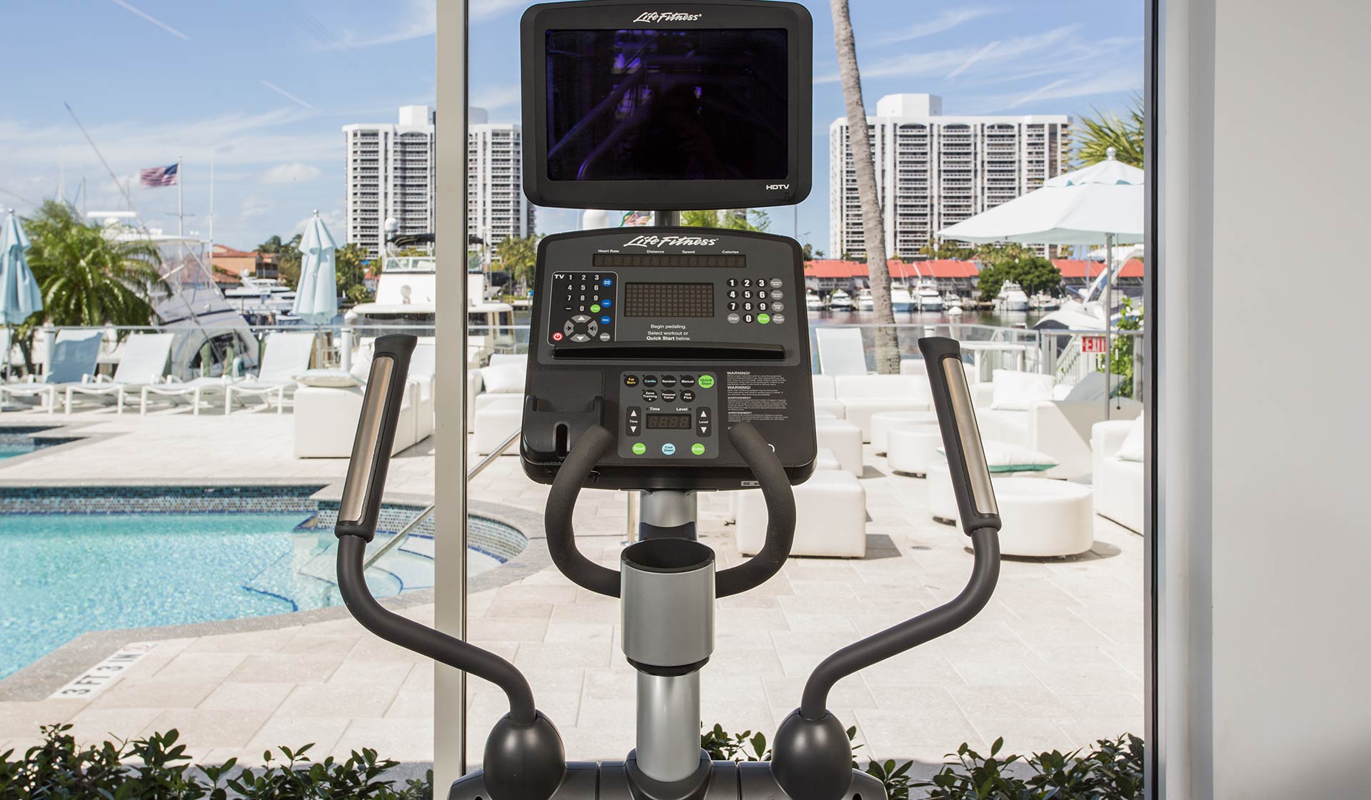 Enjoy amazing views from inside the fitness center
